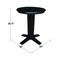 International Concepts 30 in. Solid Wood Round Top Pedestal Dining Table - 35.9 in. High, Black K46-30RT-23B-36 - alternate 2